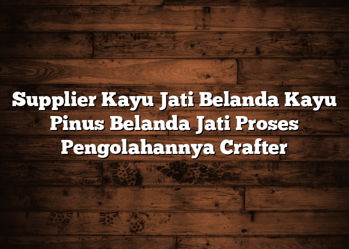 Supplier Kayu Jati Belanda Kayu Pinus Belanda Jati Proses Pengolahannya Crafter