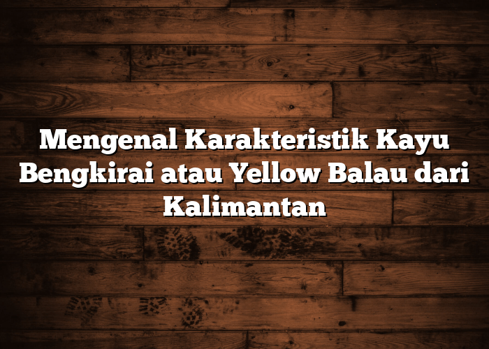 Mengenal Karakteristik Kayu Bengkirai atau Yellow Balau dari Kalimantan